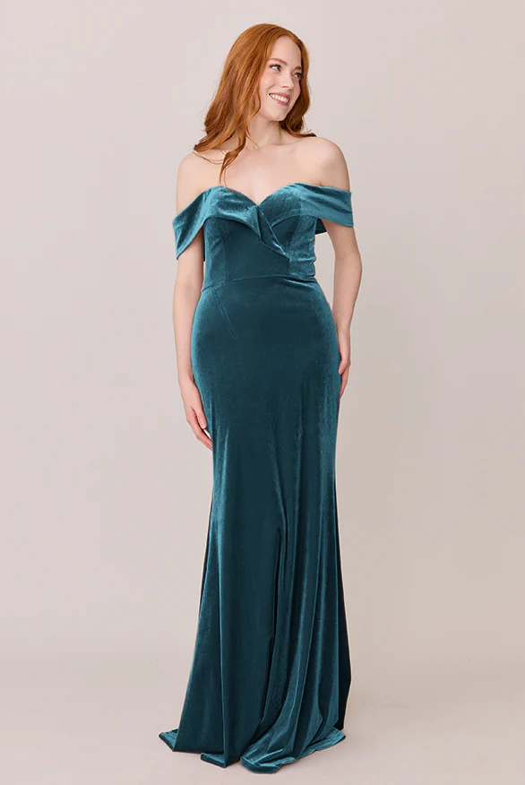 Bardot Velvet Dress | Made To Order - Image 17