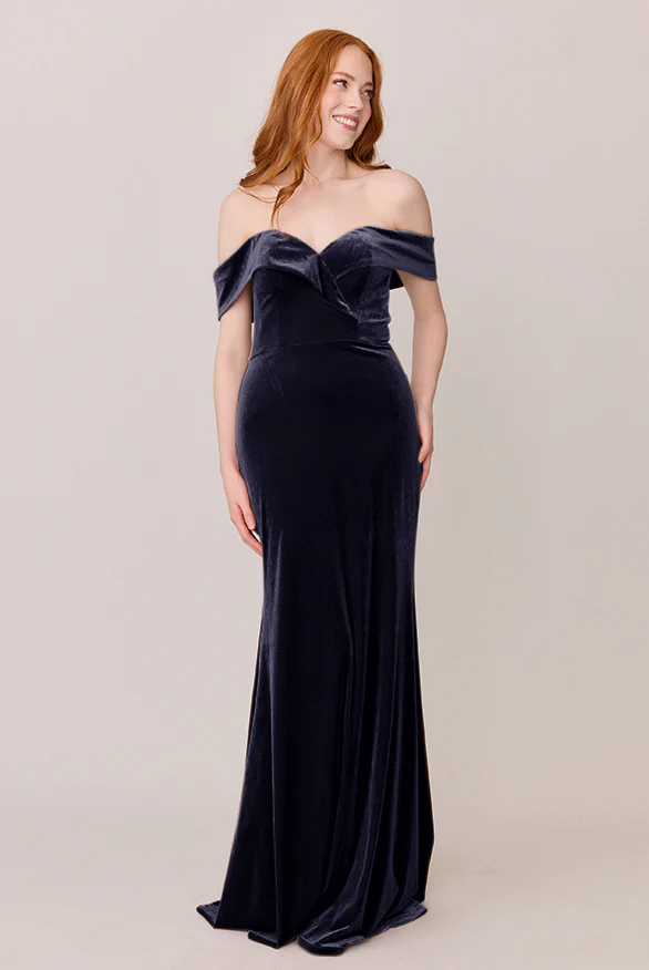Bardot Velvet Dress | Made To Order - Image 33