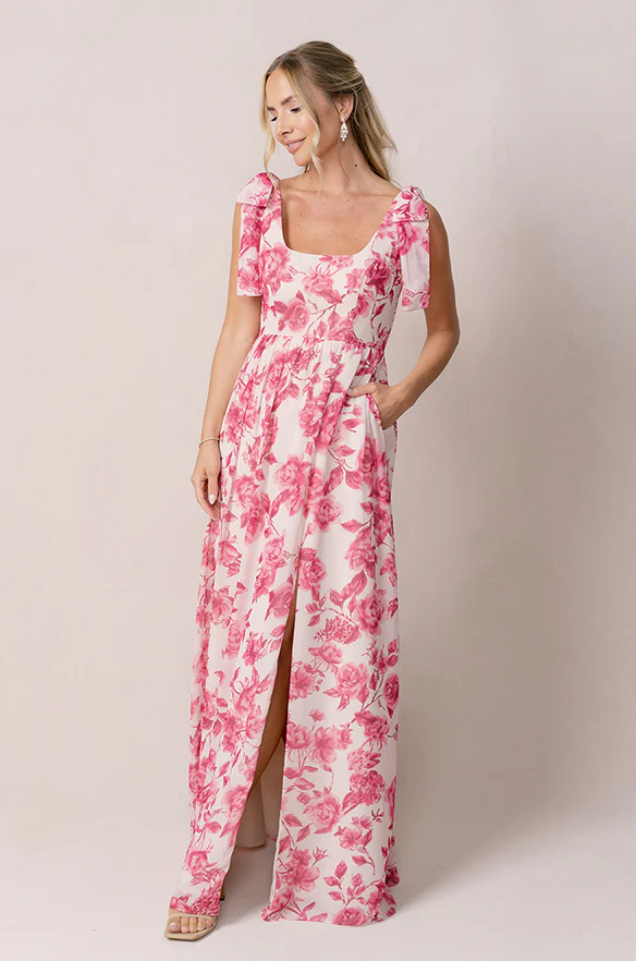 Bowie Chiffon Floral Print Dress | Made To Order - Image 25