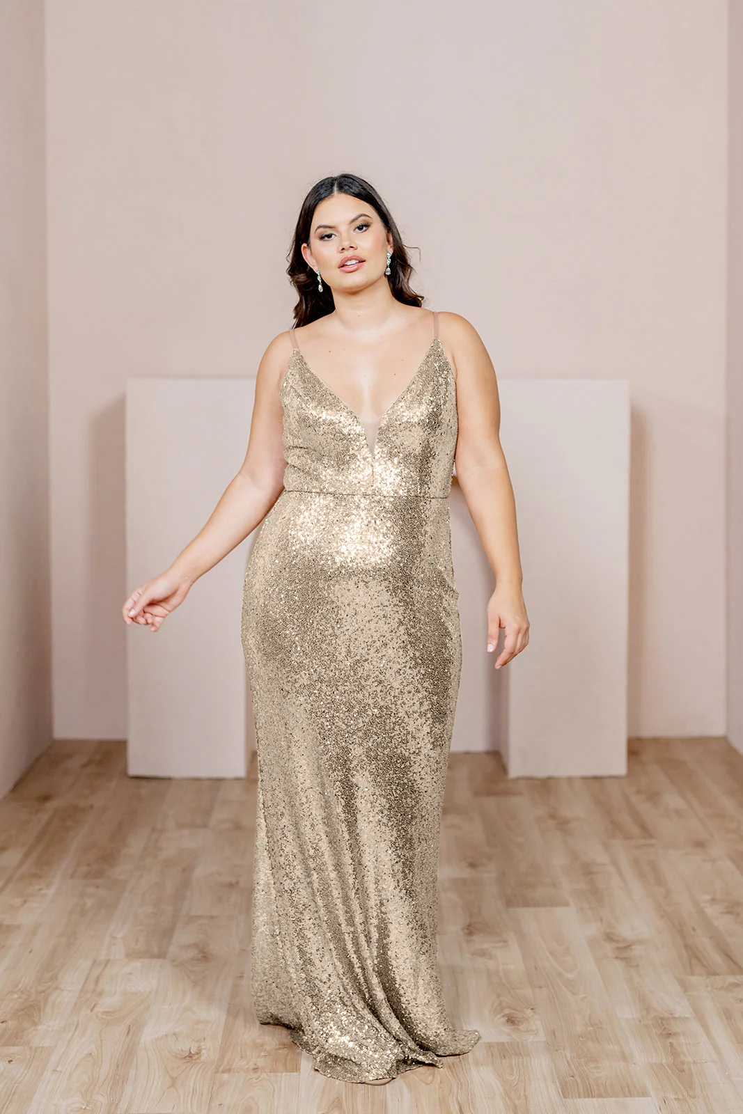 Camilla Sequin Dress | Ready To Ship | Champagne Gold