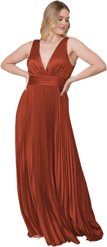 Celine Satin Pleated Dress | Made To Order - Image 149