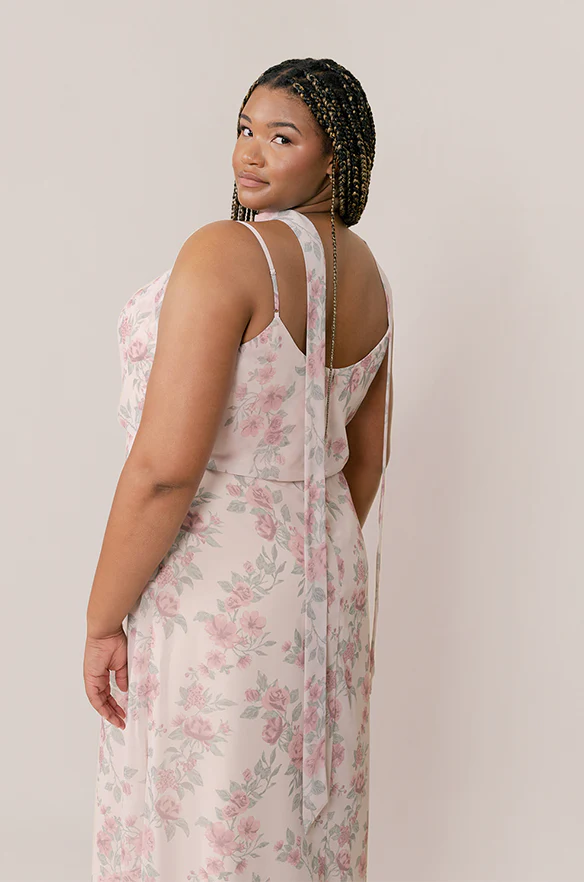 Chiffon Floral Print Skinny Scarf | Made To Order - Image 11