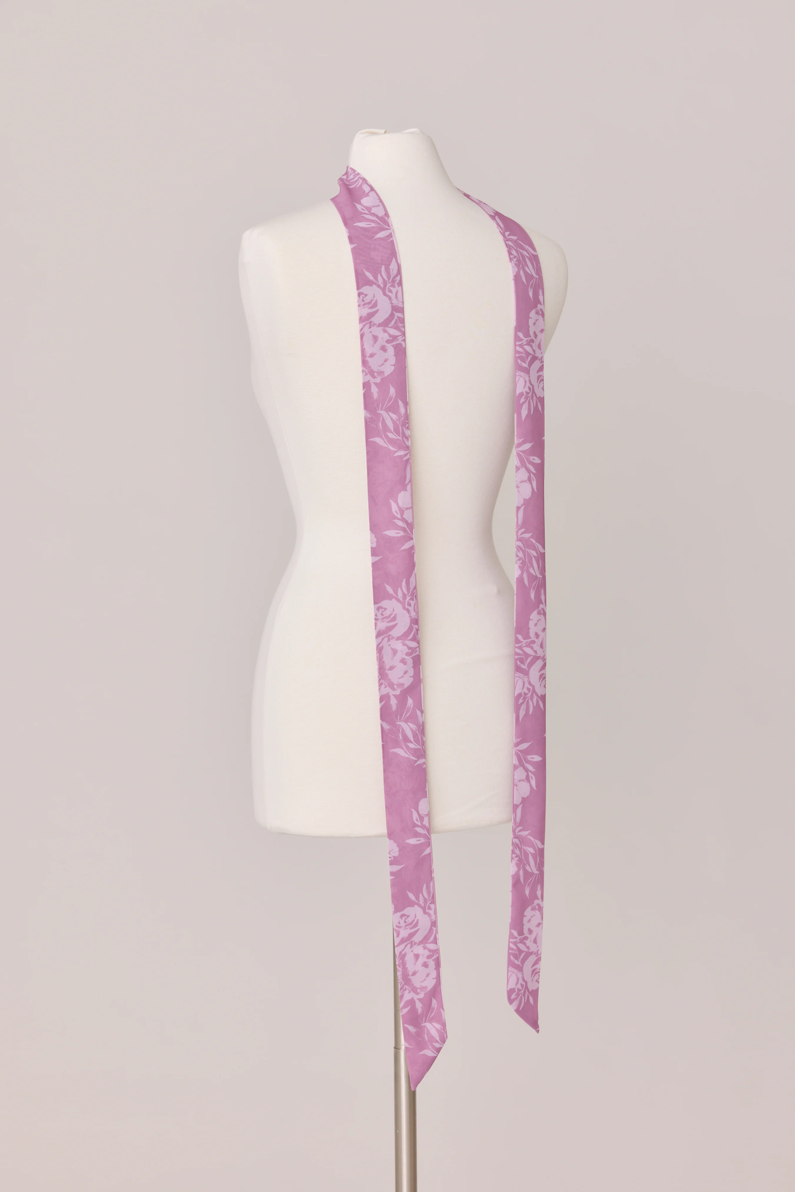 Chiffon Floral Print Skinny Scarf | Made To Order - Image 20