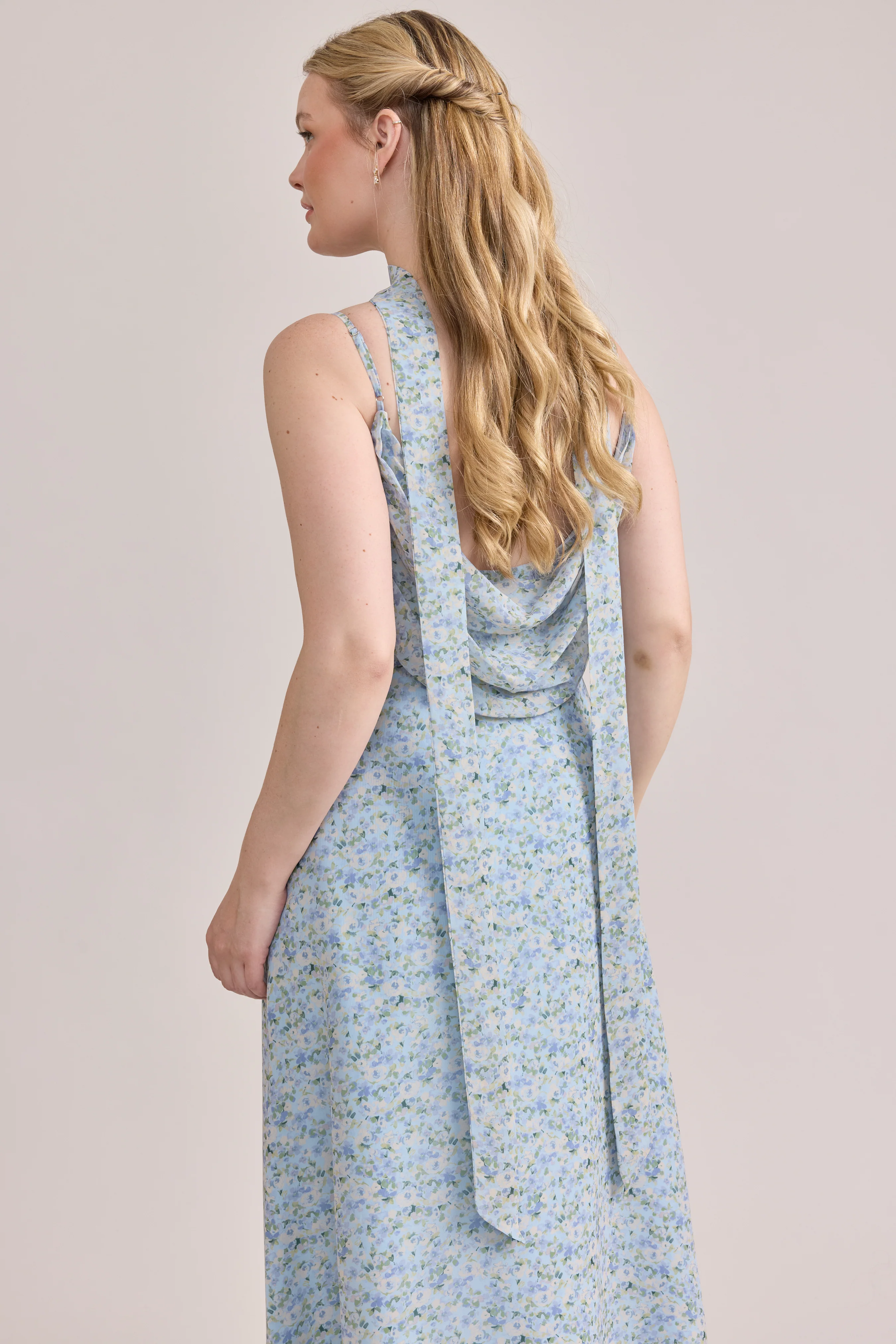 Chiffon Floral Print Skinny Scarf | Made To Order - Image 37
