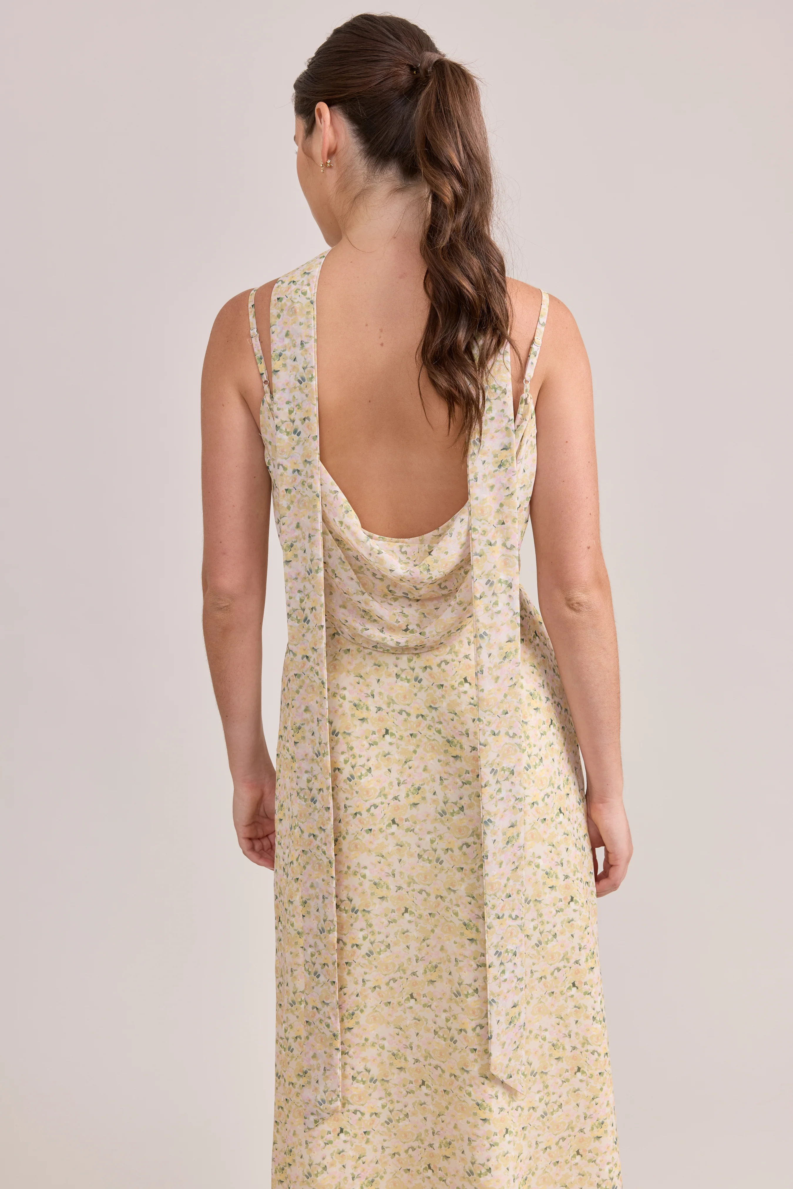 Chiffon Floral Print Skinny Scarf | Made To Order - Image 40