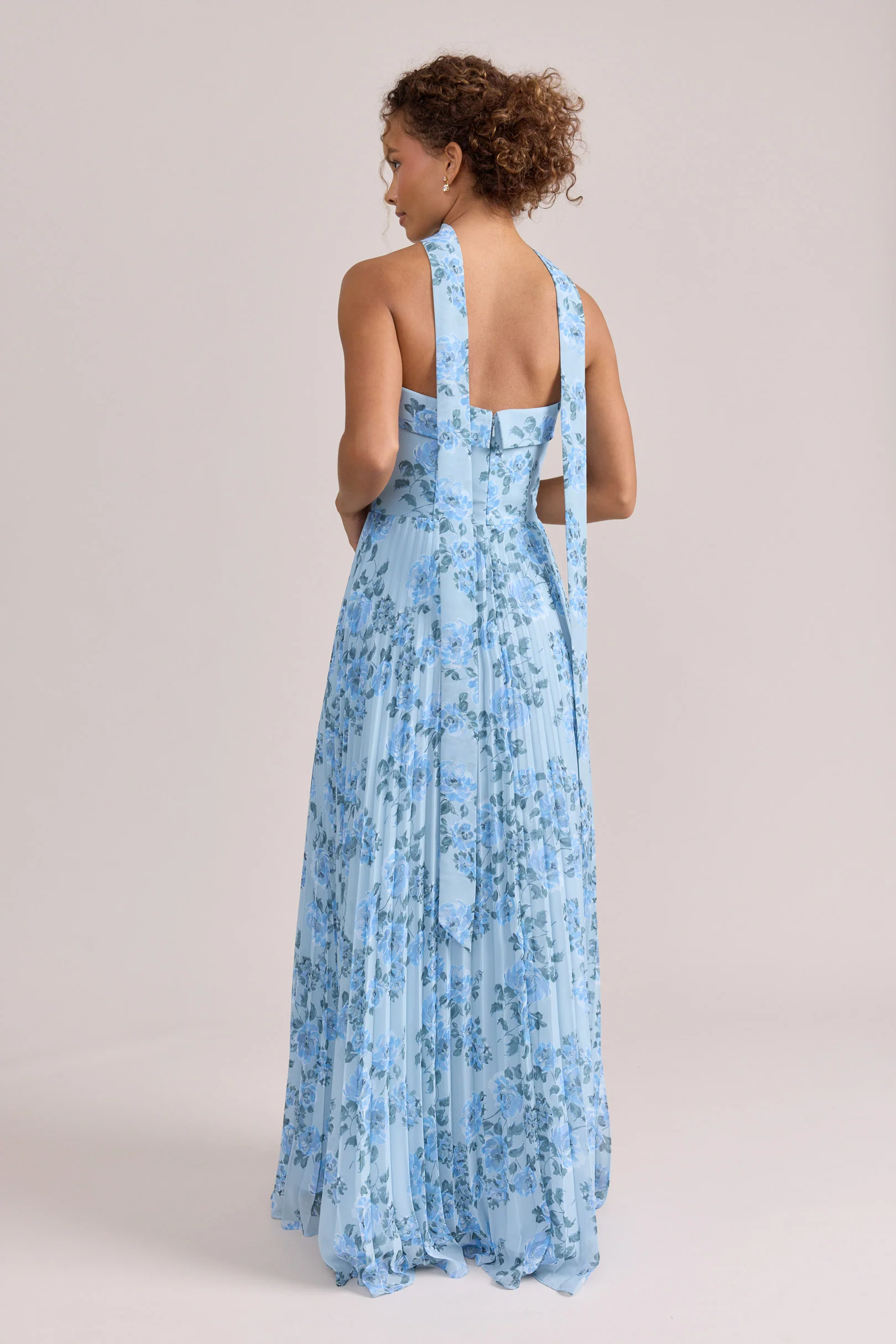Chiffon Floral Print Skinny Scarf | Made To Order - Image 44