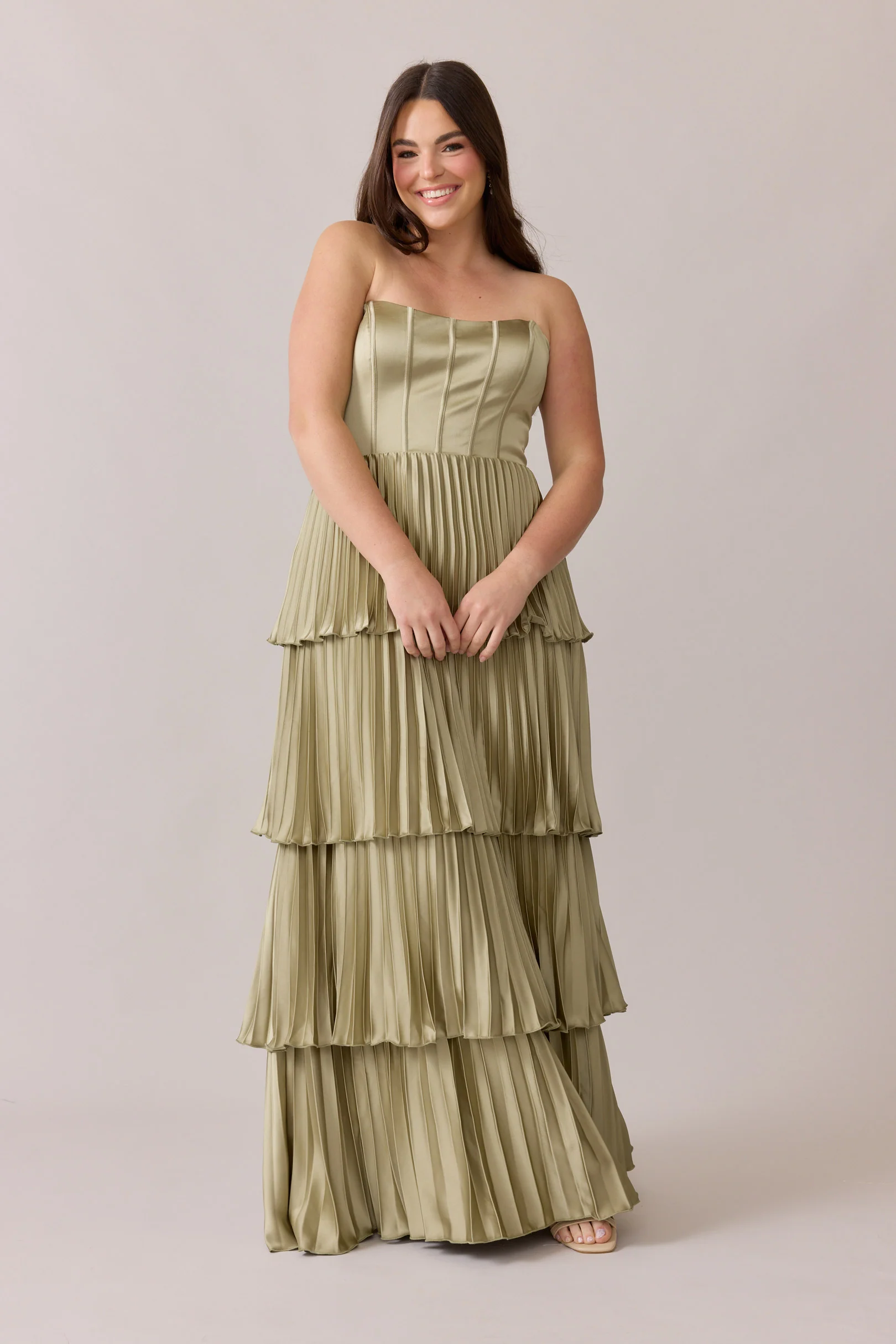 Collins Satin Pleated Dress | Made To Order - Image 152