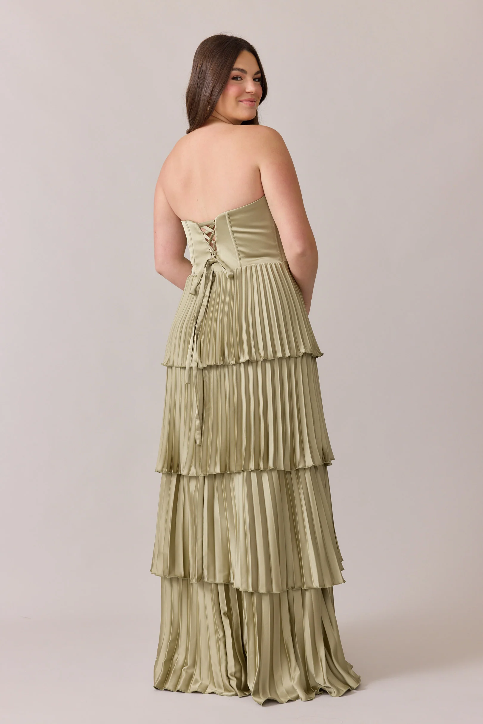 Collins Satin Pleated Dress | Made To Order - Image 153