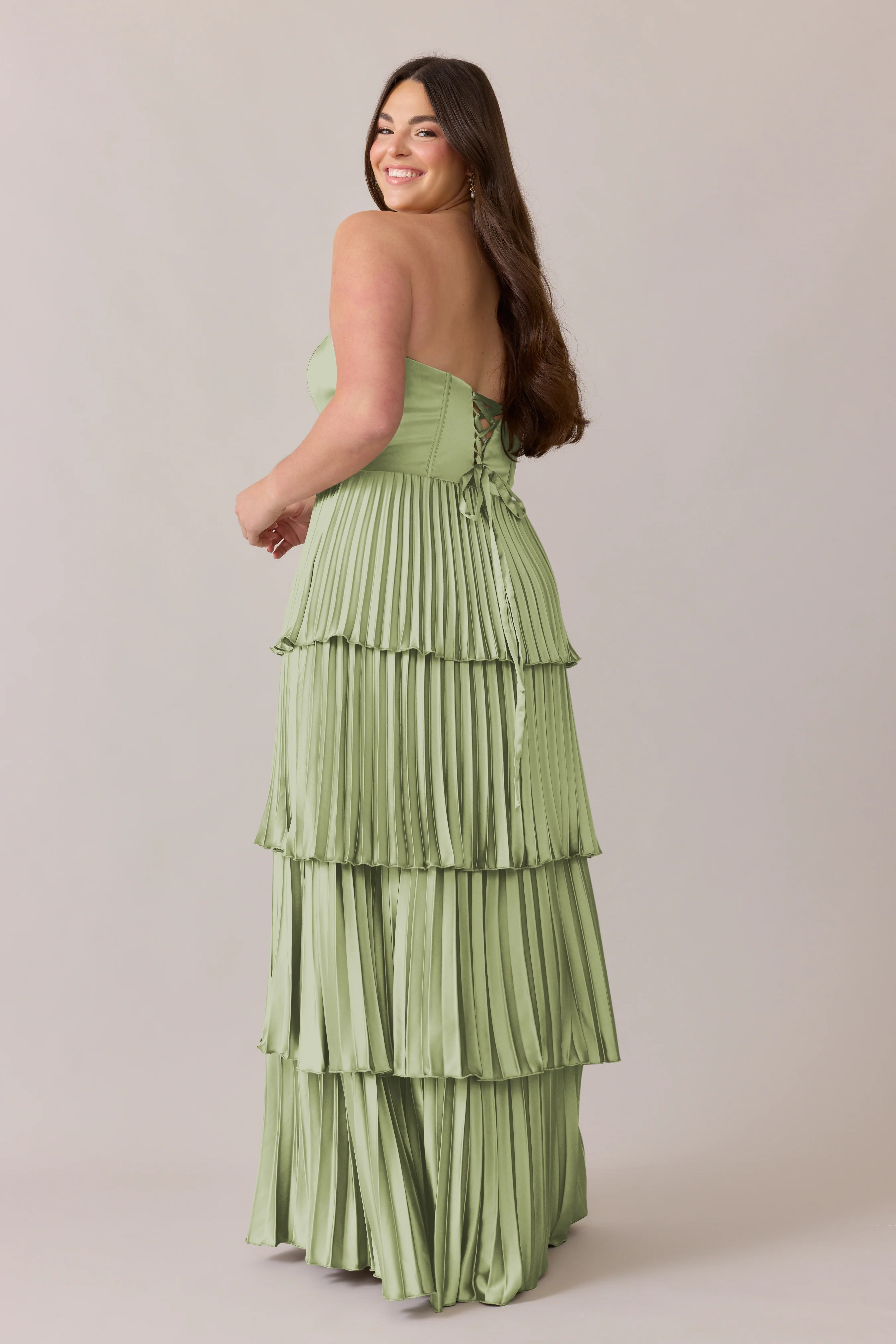Collins Satin Pleated Dress | Made To Order - Image 155
