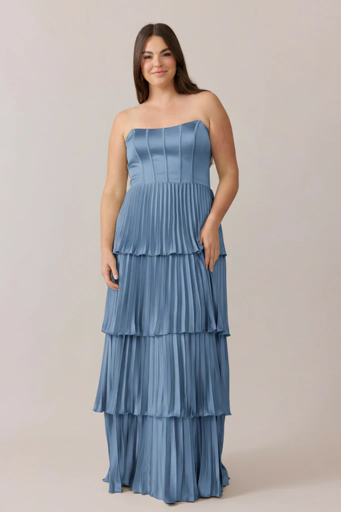 Collins Satin Pleated Dress | Made To Order - Image 162