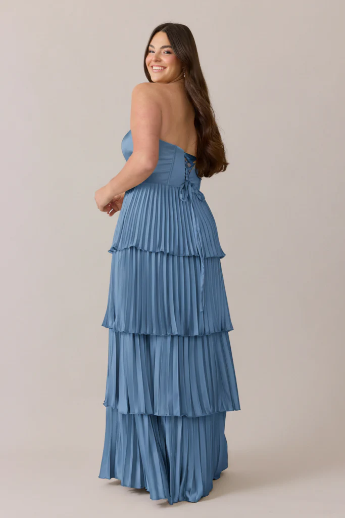 Collins Satin Pleated Dress | Made To Order - Image 163