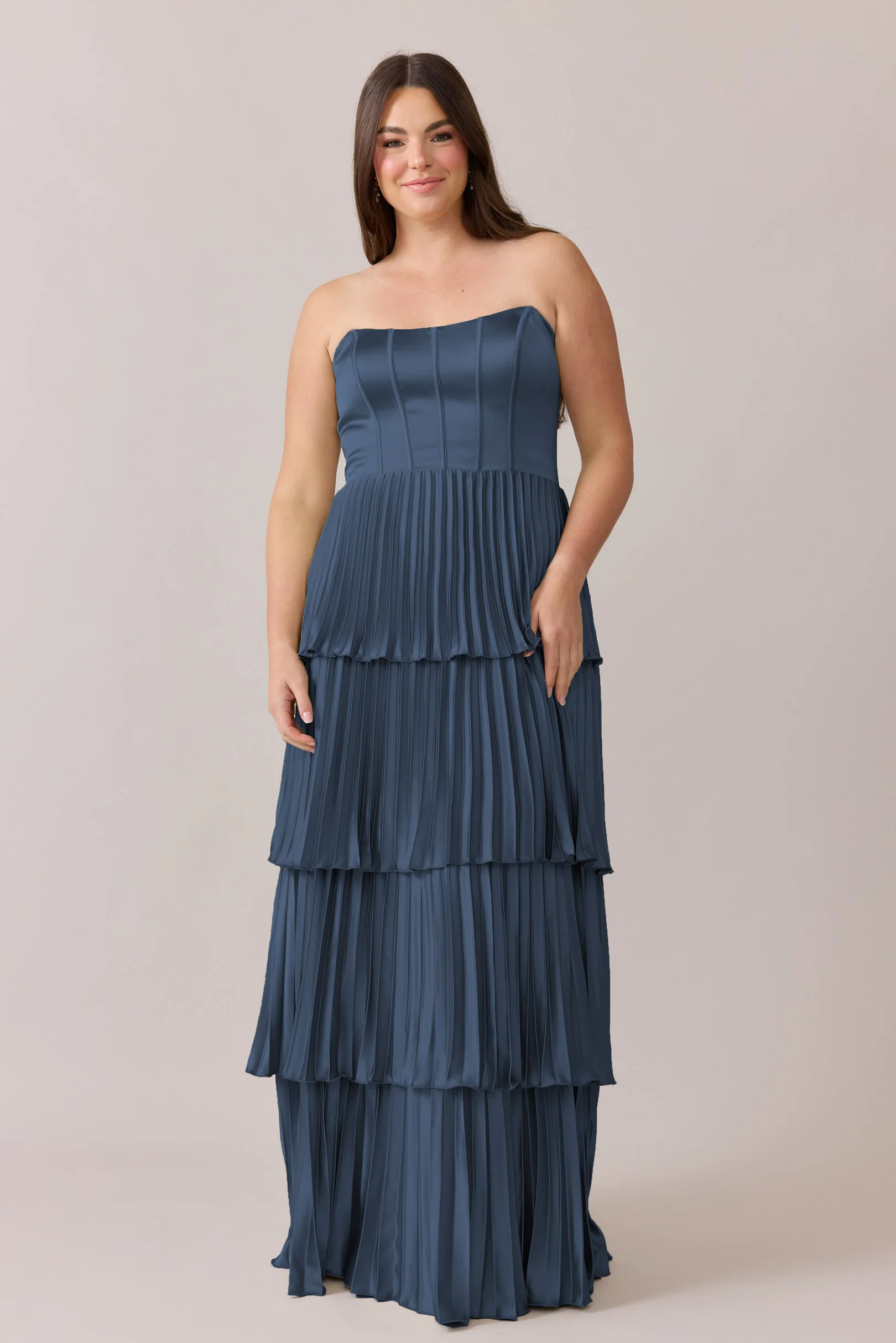 Collins Satin Pleated Dress | Made To Order - Image 32