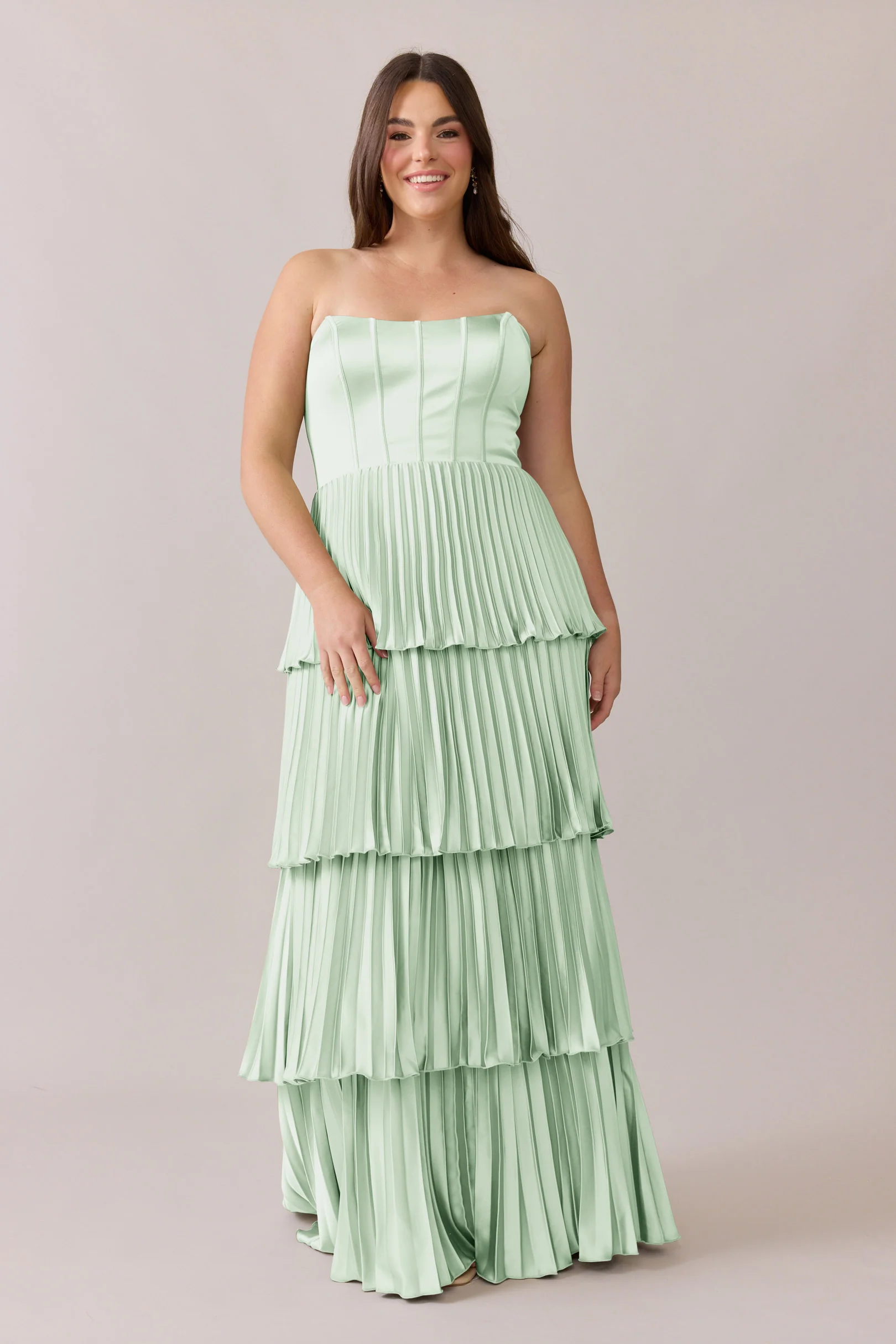 Collins Satin Pleated Dress | Made To Order - Image 36
