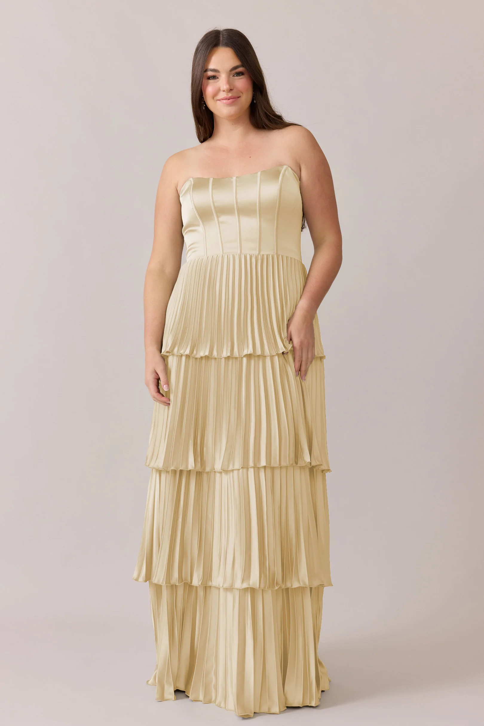 Collins Satin Pleated Dress | Made To Order - Image 40