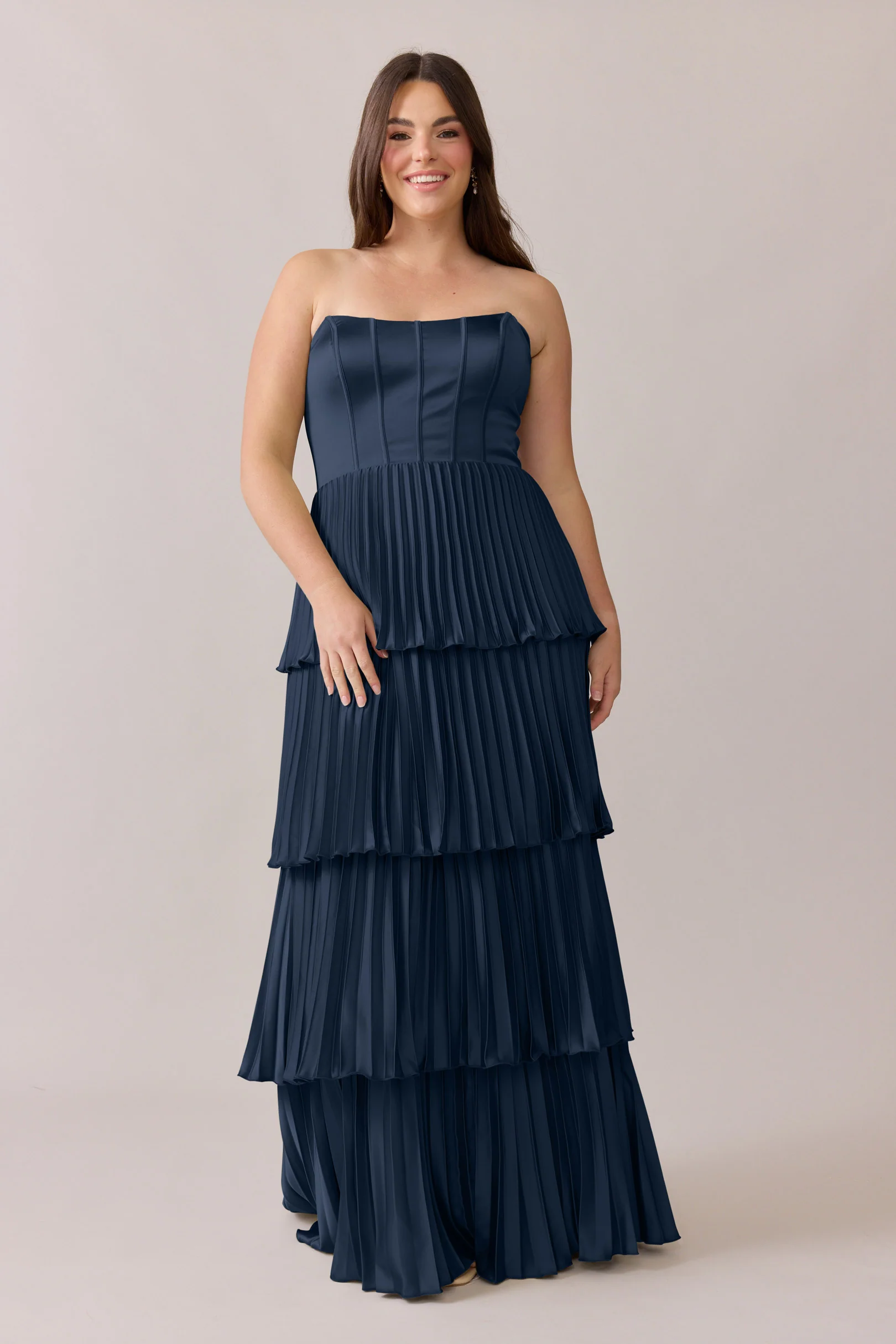 Collins Satin Pleated Dress | Made To Order - Image 42