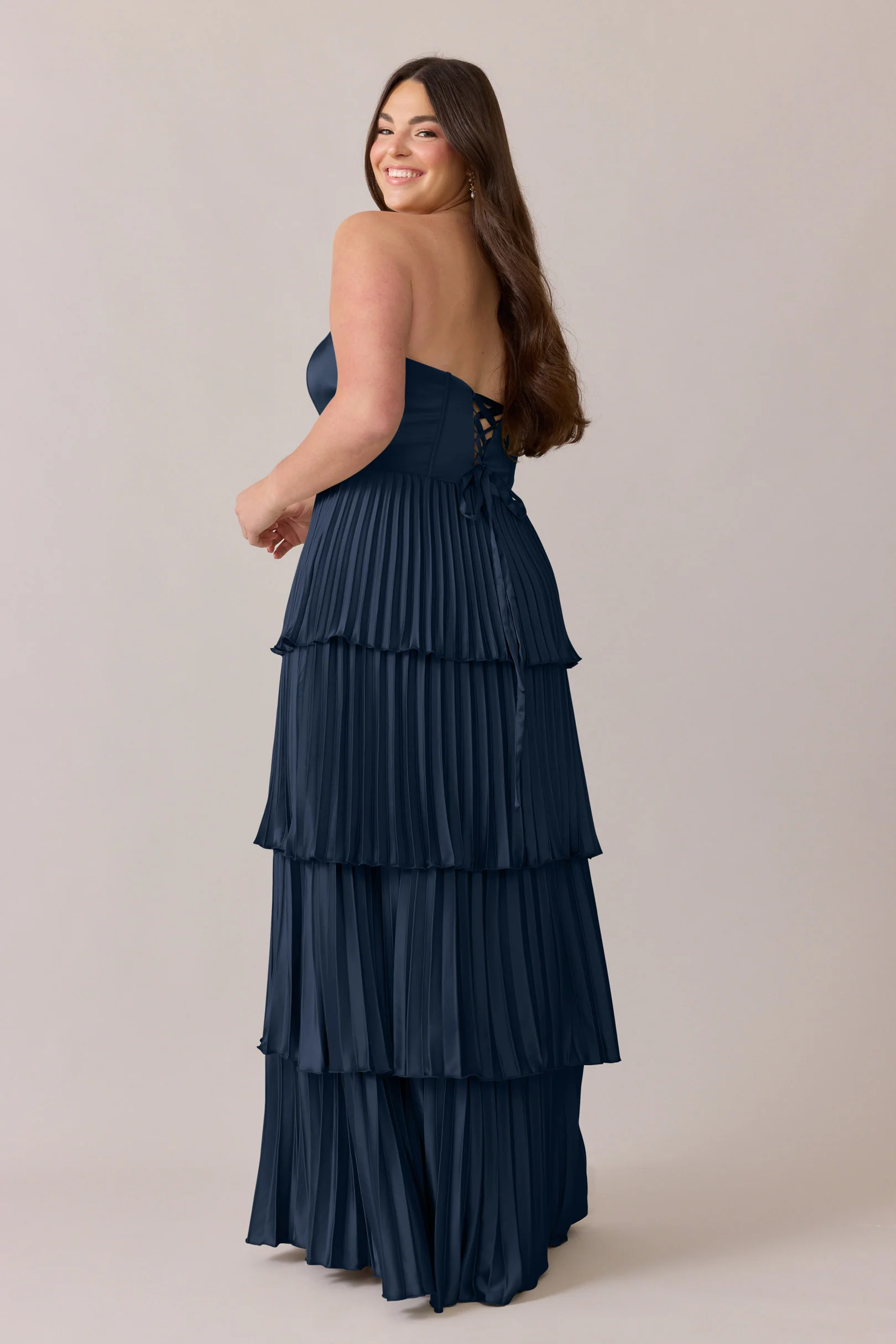 Collins Satin Pleated Dress | Made To Order - Image 43