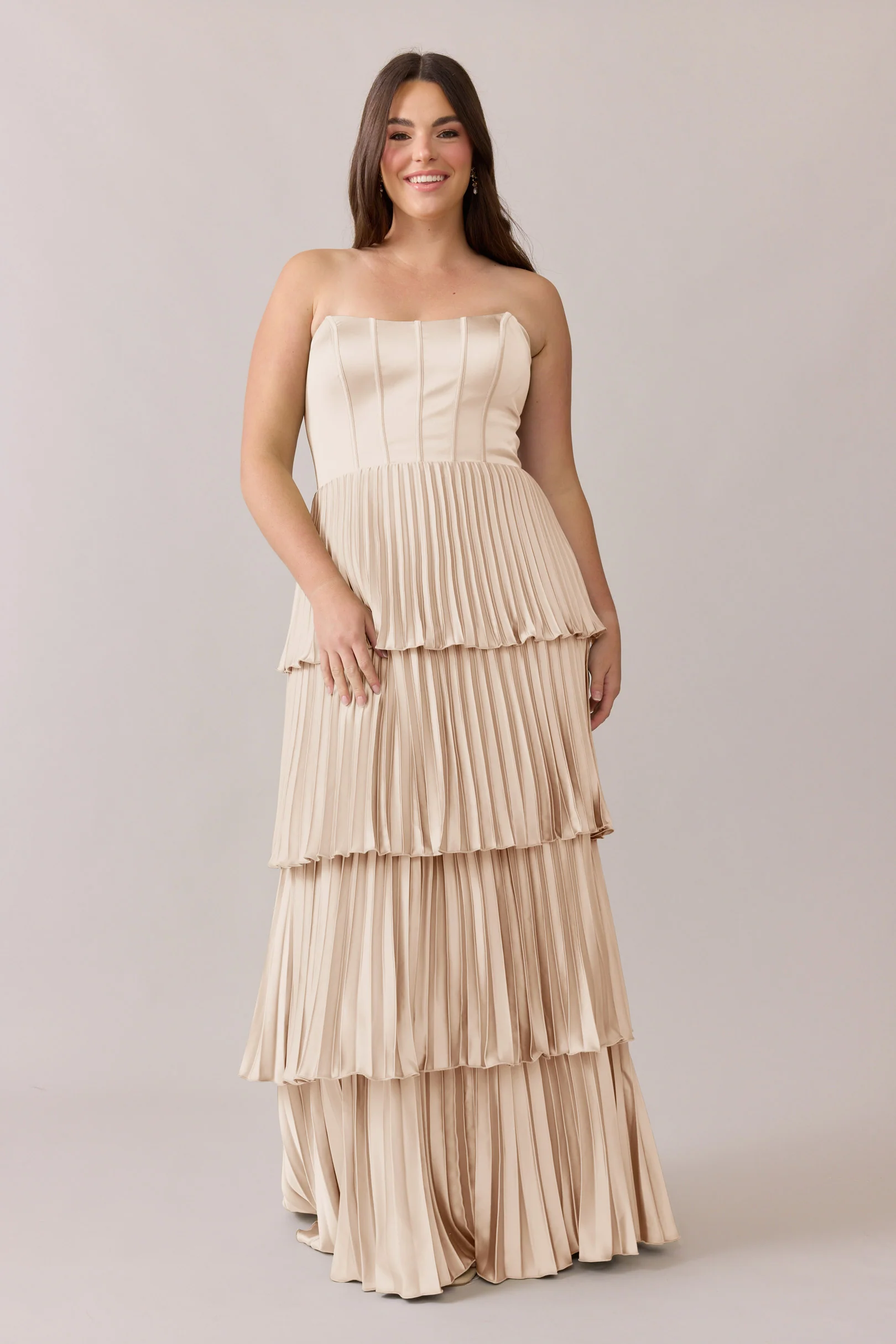 Collins Satin Pleated Dress | Made To Order - Image 63