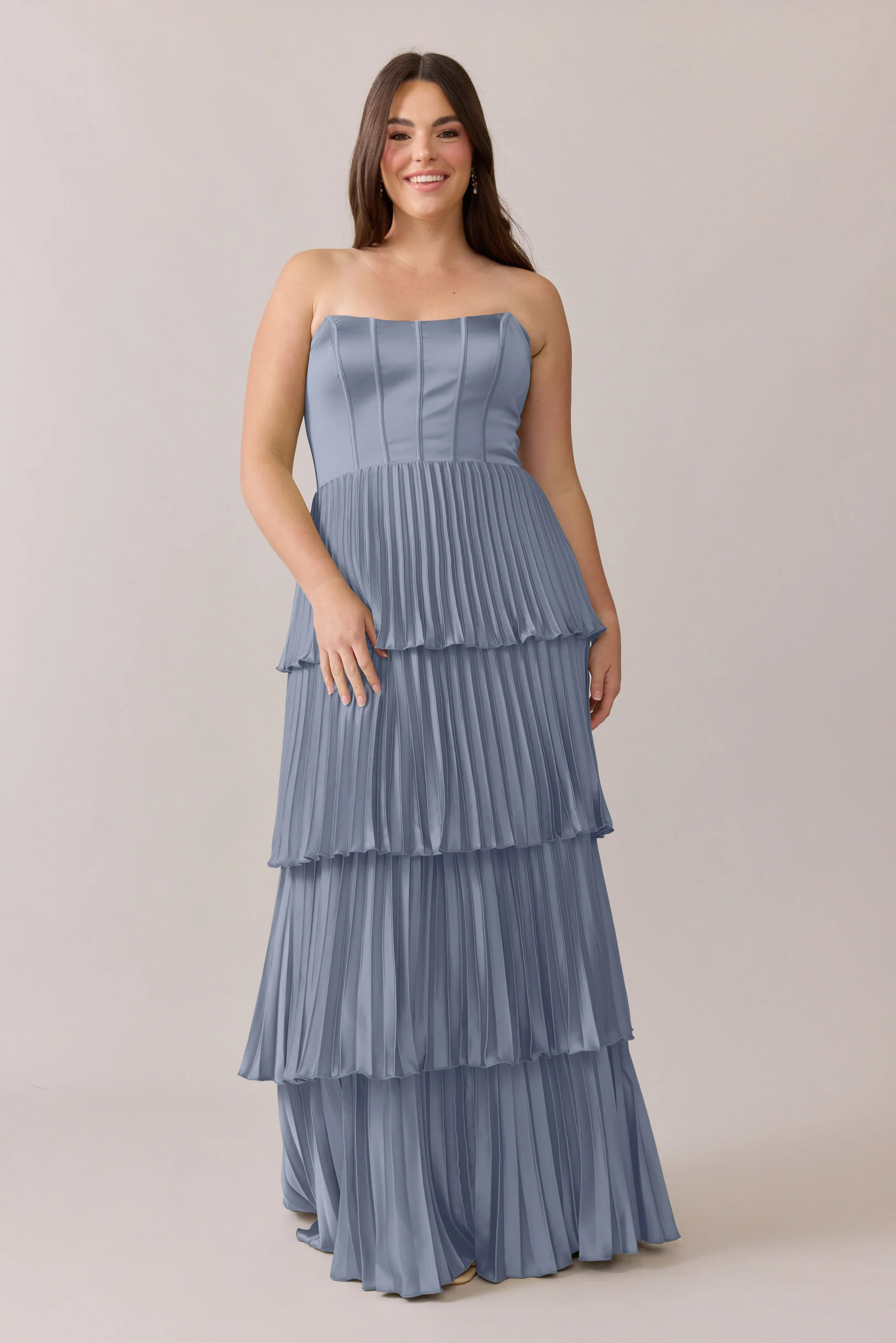 Collins Satin Pleated Dress | Made To Order - Image 67