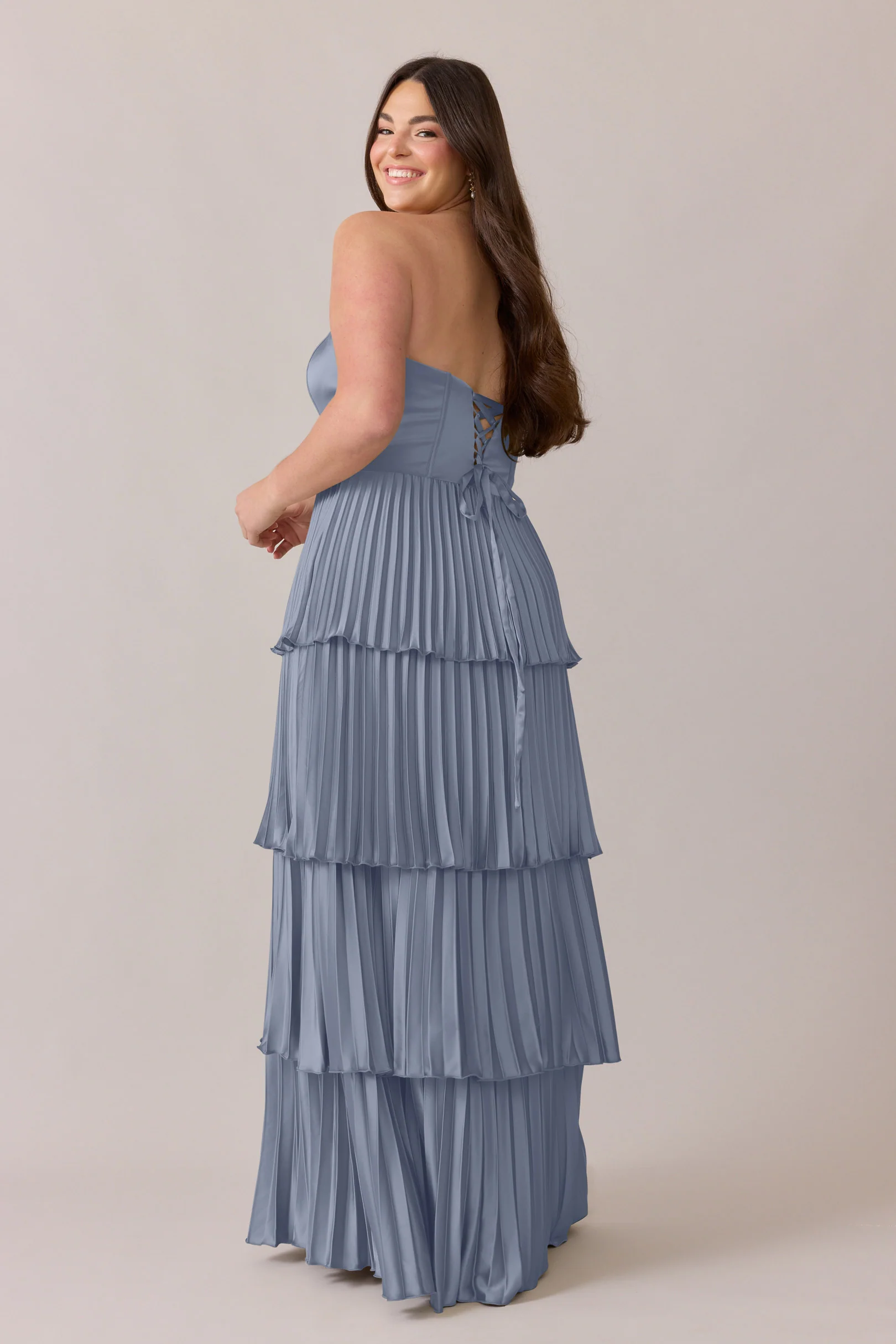 Collins Satin Pleated Dress | Made To Order - Image 68