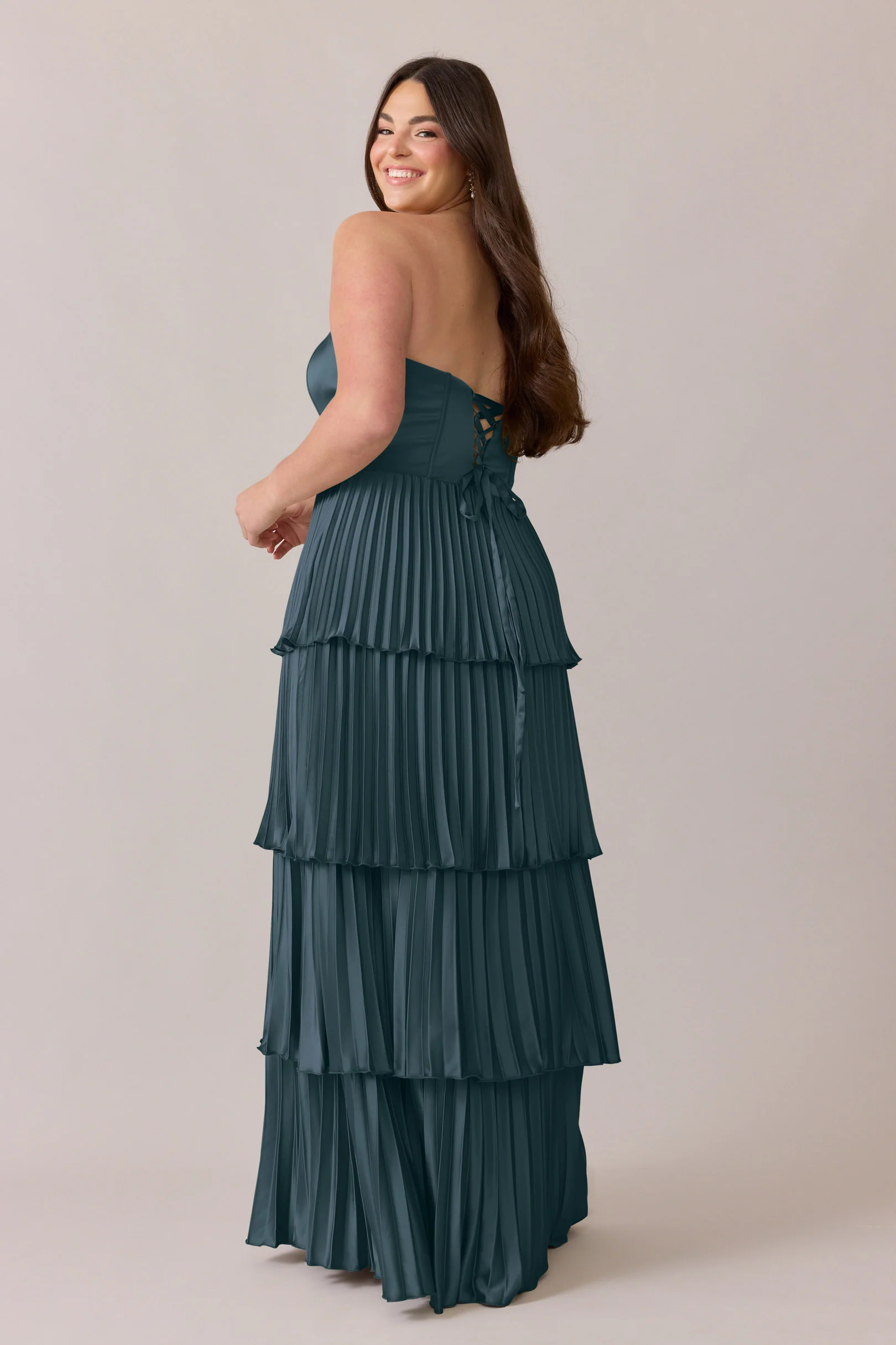 Collins Satin Pleated Dress | Made To Order - Image 70
