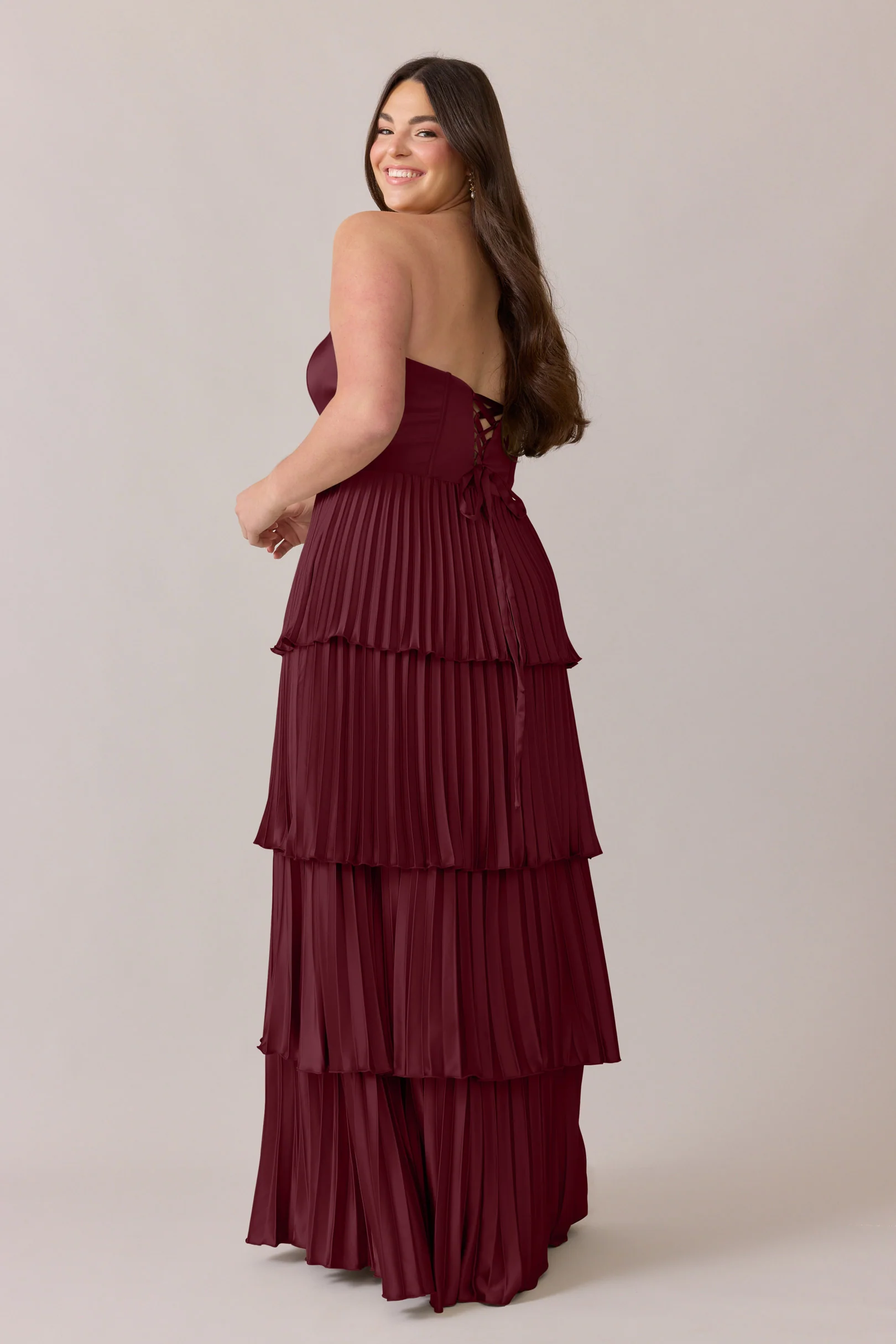 Collins Satin Pleated Dress | Made To Order - Image 88