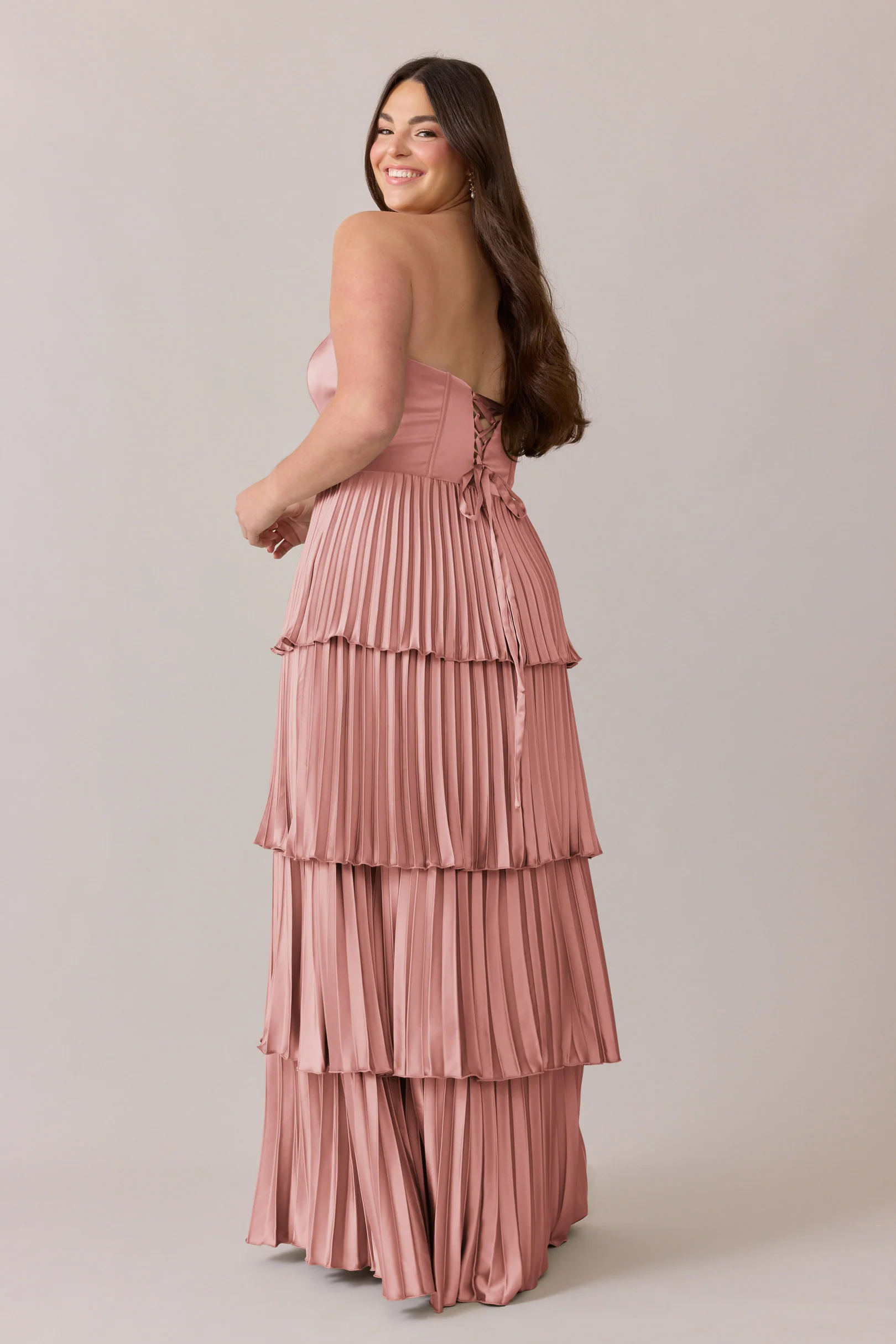 Collins Satin Pleated Dress | Made To Order - Image 90