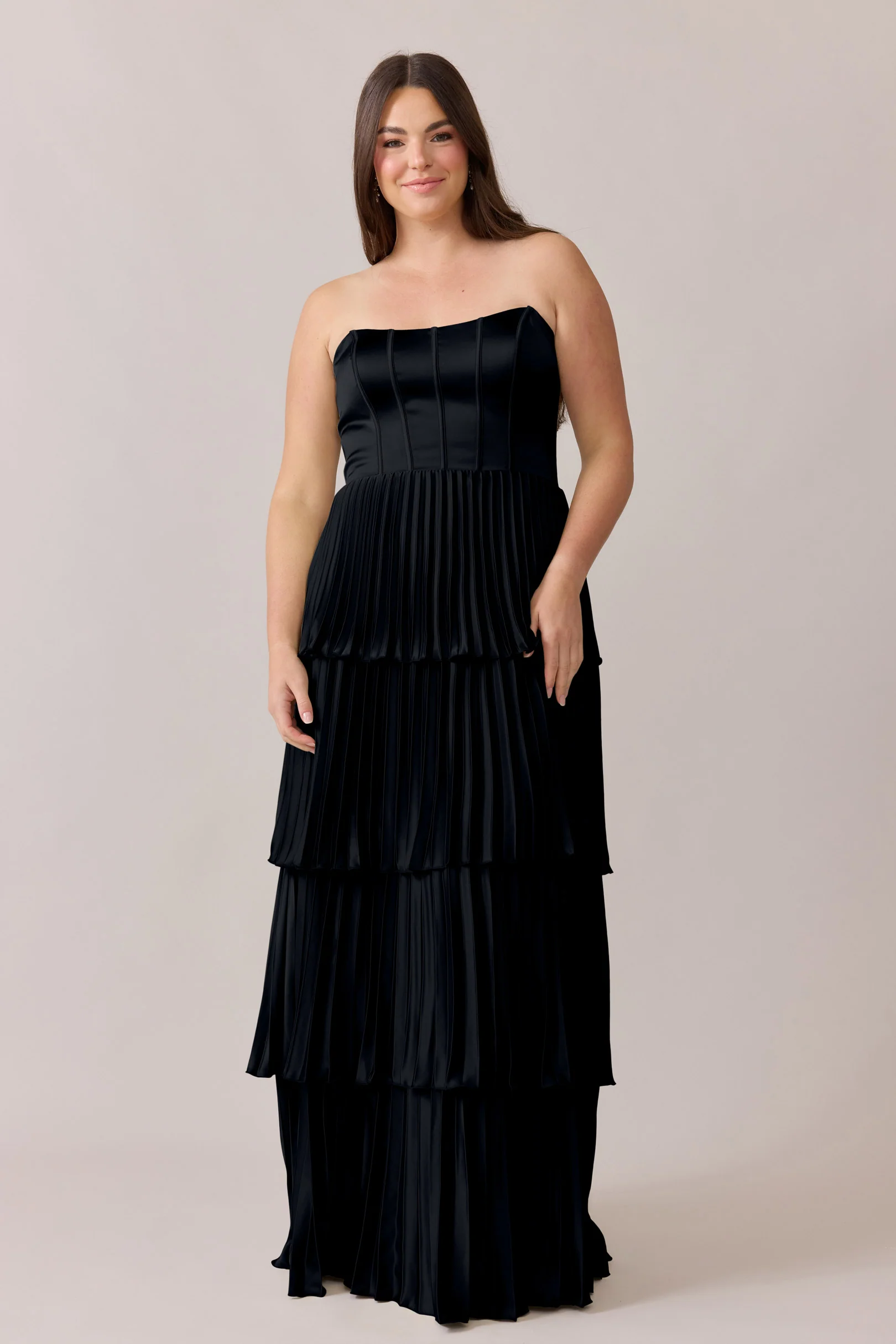 Collins Satin Pleated Dress | Made To Order - Image 93