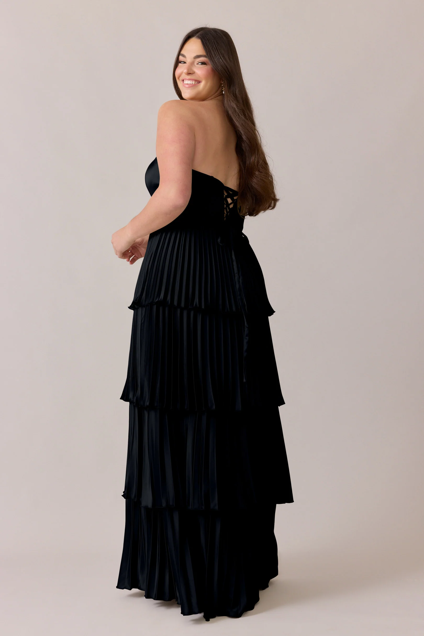 Collins Satin Pleated Dress | Made To Order - Image 94