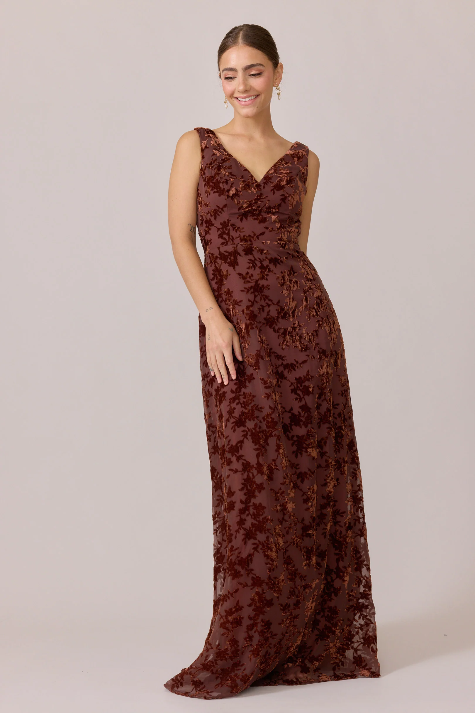 Dakota Floral Burnout Velvet Dress | Made To Order - Image 16