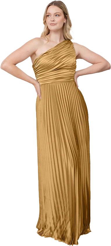 Declan Satin Pleated Dress | Made To Order - Image 114
