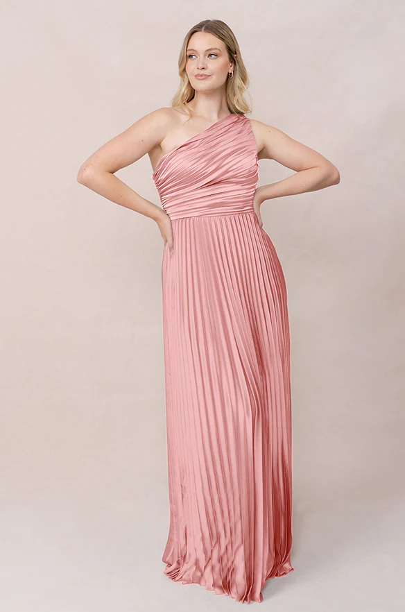 Declan Satin Pleated Dress | Made To Order - Image 16