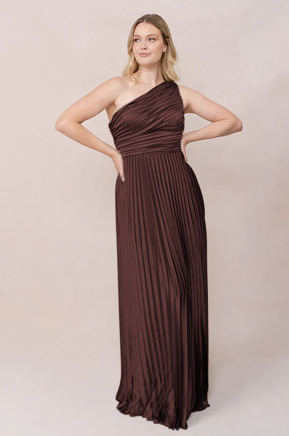 Declan Satin Pleated Dress | Made To Order - Image 54