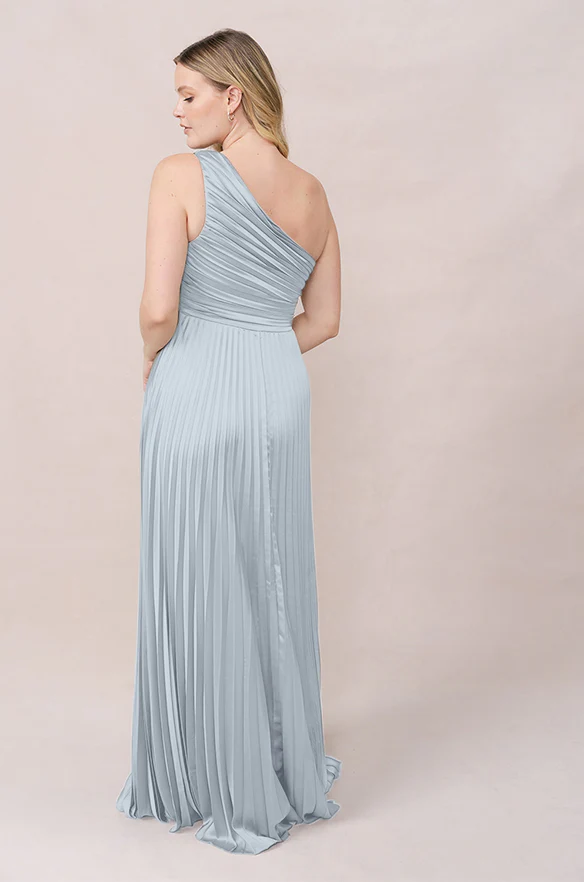 Declan Satin Pleated Dress | Made To Order - Image 85