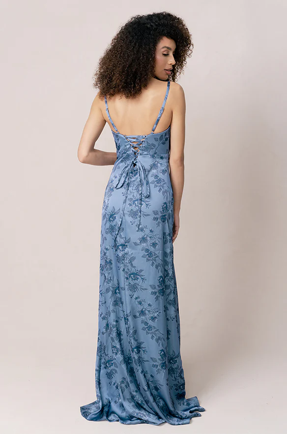 Ember Satin Floral Print Dress | Made To Order - Image 14