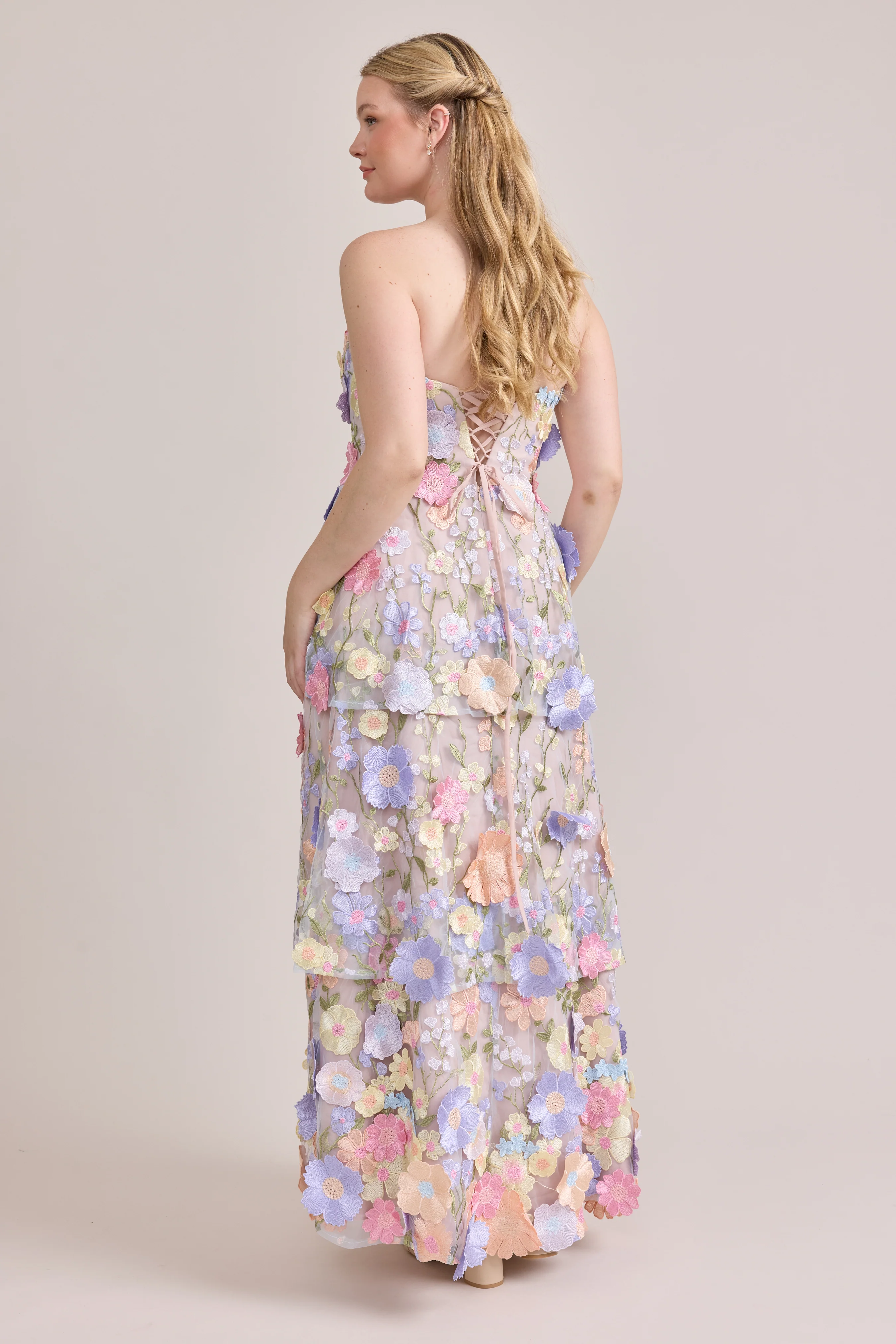 Flora Appliqué Dress Pastel Multi | Ready To Ship - Image 3