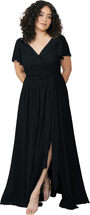 Harper Chiffon Faux Wrap Dress | Made To Order - Image 103