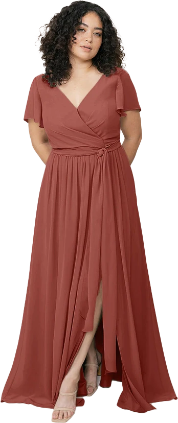 Harper Chiffon Faux Wrap Dress | Made To Order - Image 108