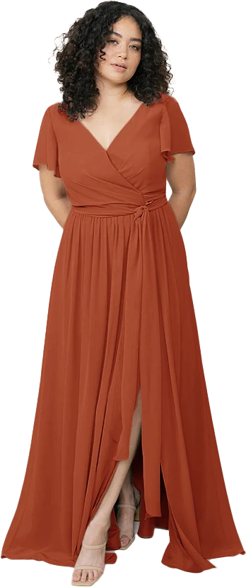 Harper Chiffon Faux Wrap Dress | Made To Order - Image 138