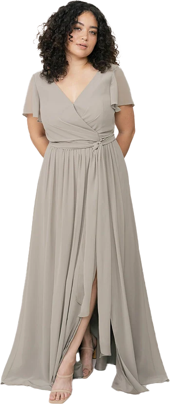 Harper Chiffon Faux Wrap Dress | Made To Order - Image 141
