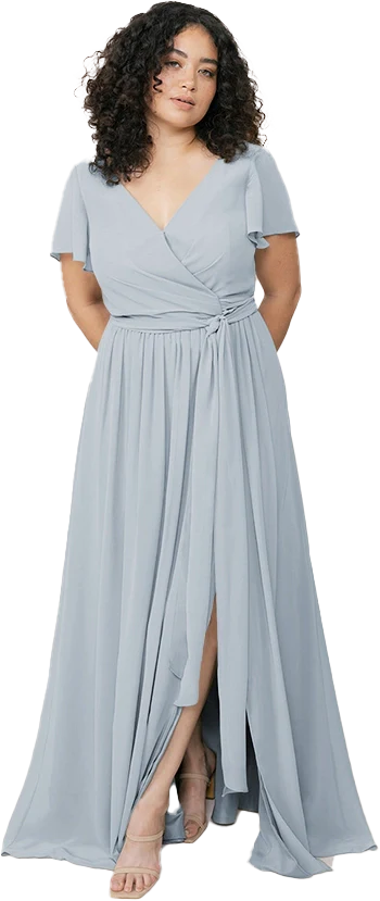 Harper Chiffon Faux Wrap Dress | Made To Order - Image 142