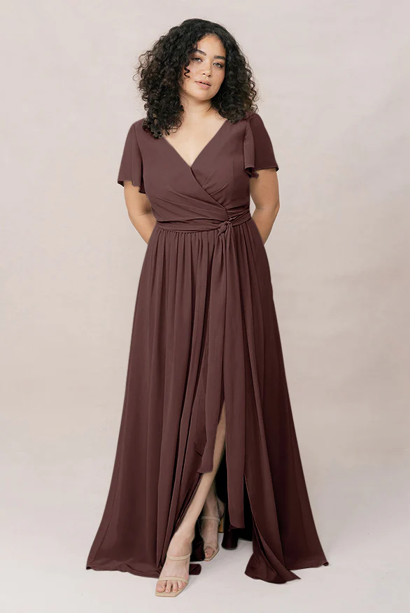 Harper Chiffon Faux Wrap Dress | Made To Order - Image 51