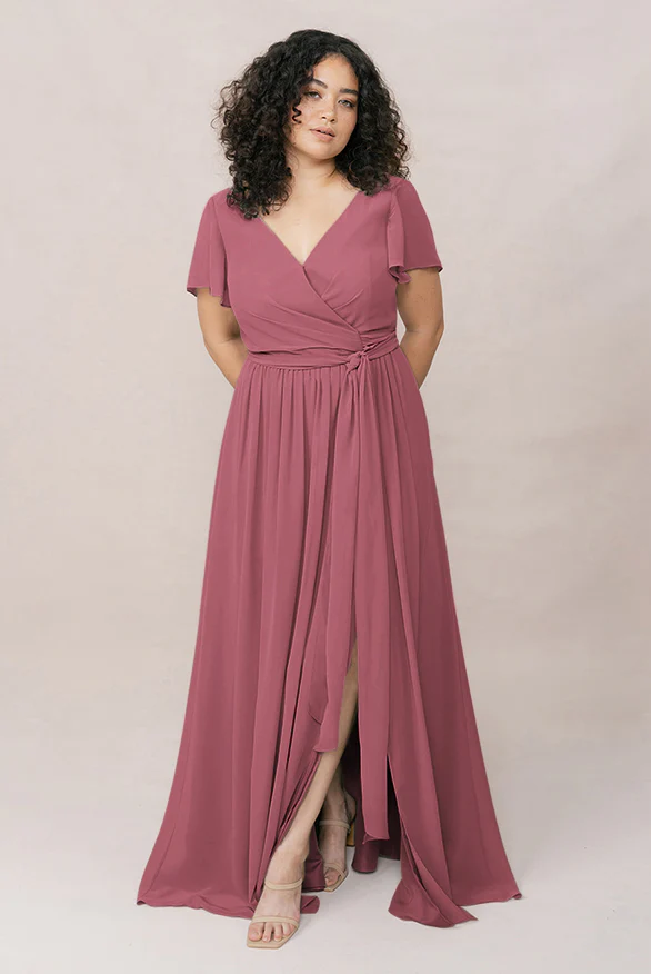 Harper Chiffon Faux Wrap Dress | Made To Order - Image 77