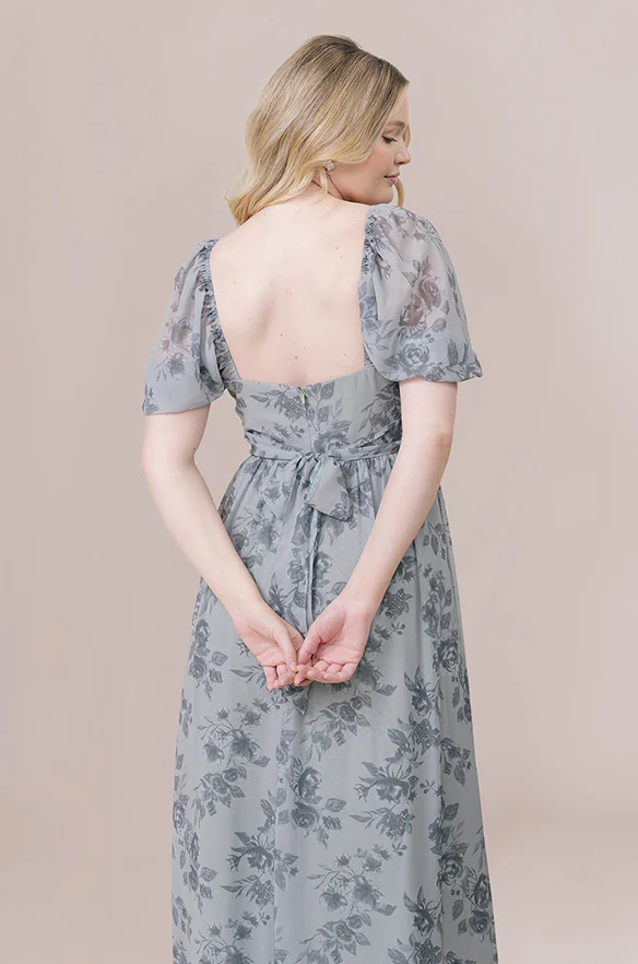 Isabella Chiffon Floral Print Dress | Made To Order - Image 17