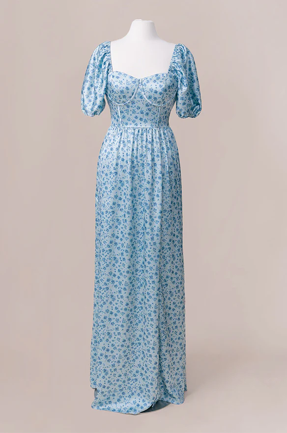 Isabella Satin Floral Print Dress | Made To Order - Image 30