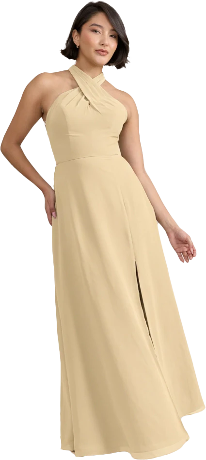Isla Chiffon Dress | Ready To Ship | Pale Yellow - Image 3