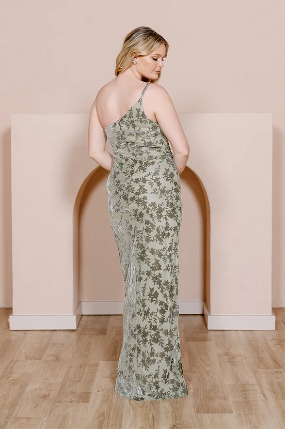 Jade Floral Burnout Velvet Dress | Made To Order - Image 25