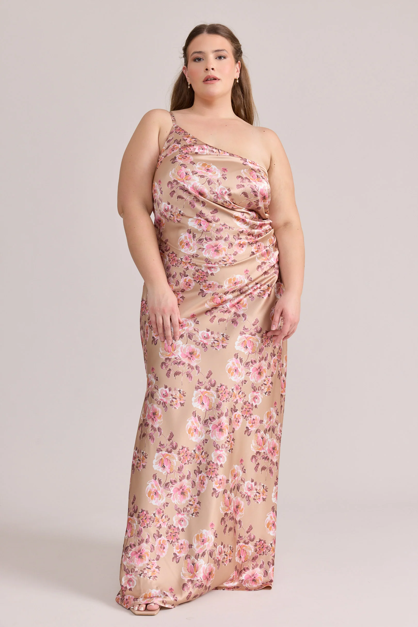 Jade Satin Floral Print Dress | Made To Order - Image 109