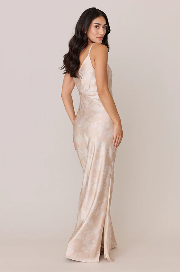 Jade Satin Floral Print Dress | Made To Order - Image 24