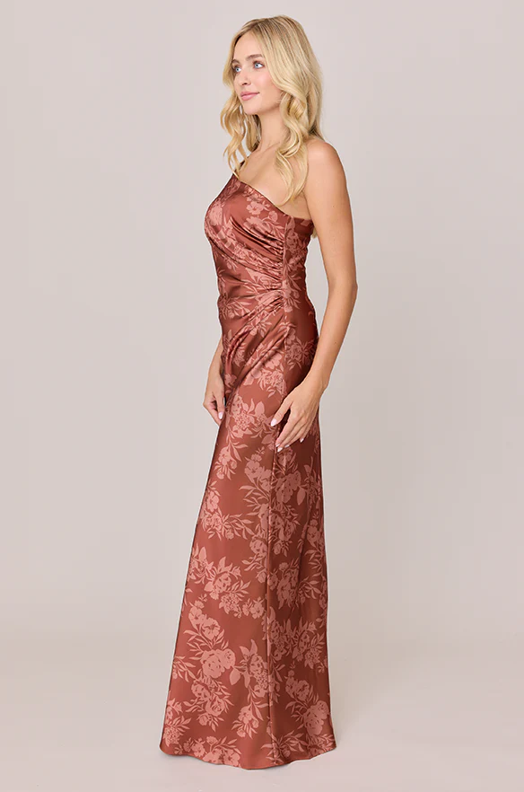 Jade Satin Floral Print Dress | Made To Order - Image 38