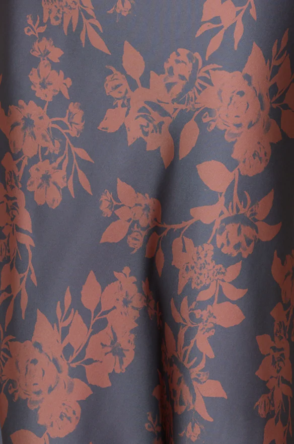 Jade Satin Floral Print Dress | Made To Order - Image 50
